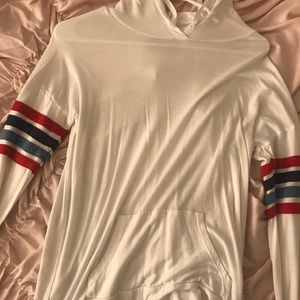 White red and blue hoodie